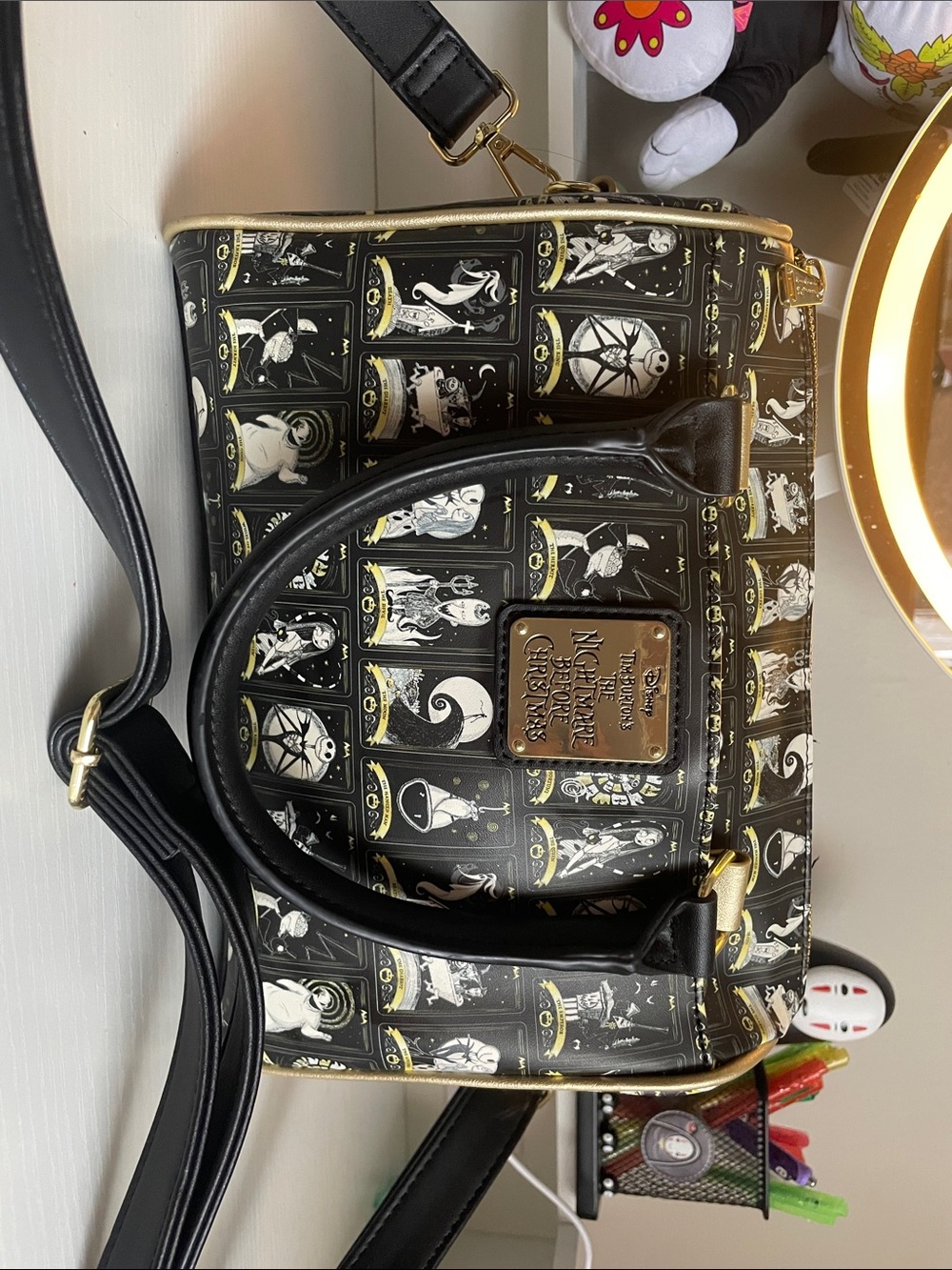 Loungefly Black & Gold The Nightmare Before Christmas Dome Satchel